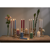 Flamme Stripe antikljus 25cm 2-pack, rosa