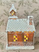 Pepparkakskyrka med belysning