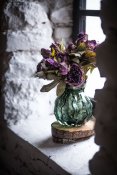 fin grön vas till höstblommorna