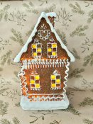Pepparkakshus med belysning