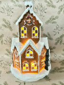 Pepparkakshus med belysning