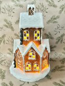 Pepparkakshus med belysning
