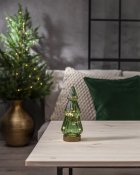 grön glasgran med batteribelysning