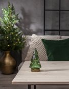 grön glasgran med batteribelysning
