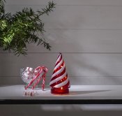 juldekoration i randigt glas