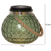 solcellslykta i grönt glas