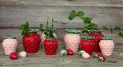 Jordgubbsvaser och dekoration