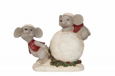 möss med snöboll