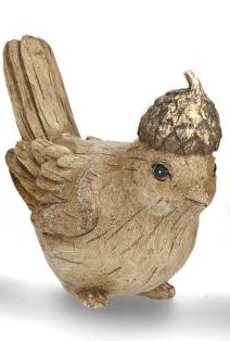 fågel med ekollonhatt