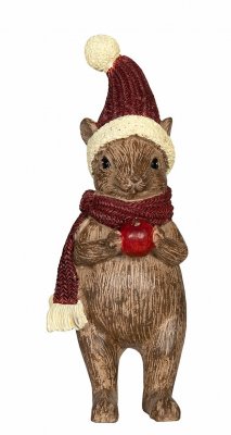 mus med mössa och halsduk