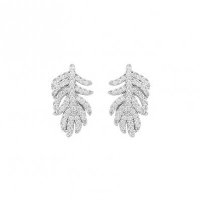 Lana small ear feather silver/clear