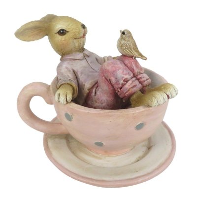 Kanin i rosa kaffekopp