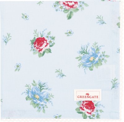 alivia pale blue liten duk med spets från greengate