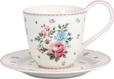 clara white kopp med fat, greengate